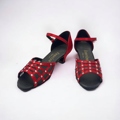 Red/Black Mesh # 168102 - EveriseDanceShoes