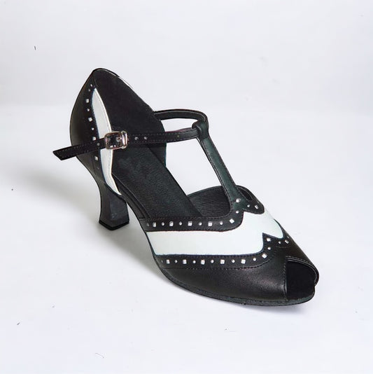 Black/White Leather #273401 - EveriseDanceShoes