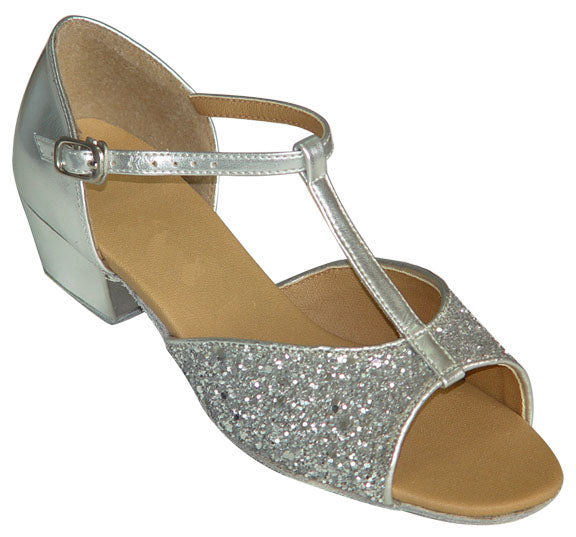 Silver Glittering # 160902B - EveriseDanceShoes