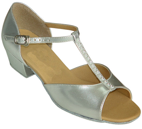 Silver T-Strap # 160906B - EveriseDanceShoes