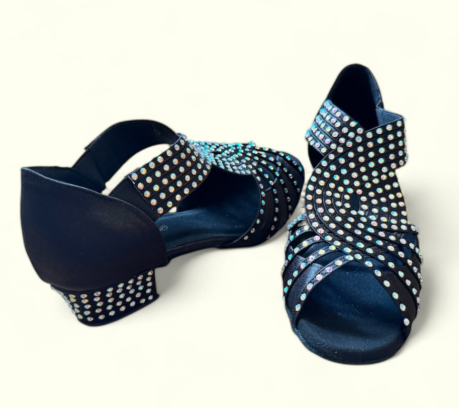 Black Satin Diamonds # 279502 - EveriseDanceShoes