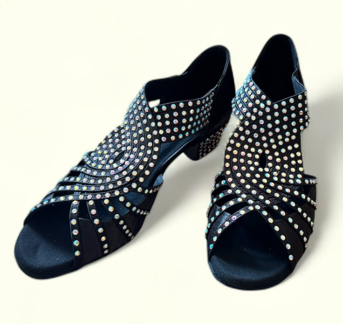 Black Satin Diamonds # 279502 - EveriseDanceShoes