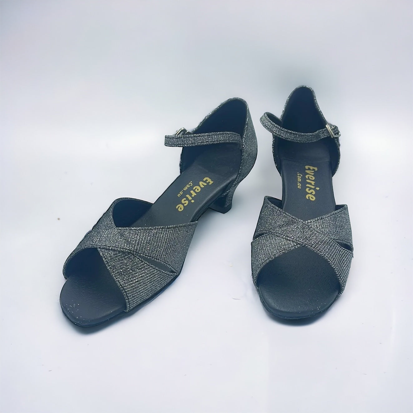Black/Grey Glitter Dance Shoes #161516 - Everise Dance Shoes