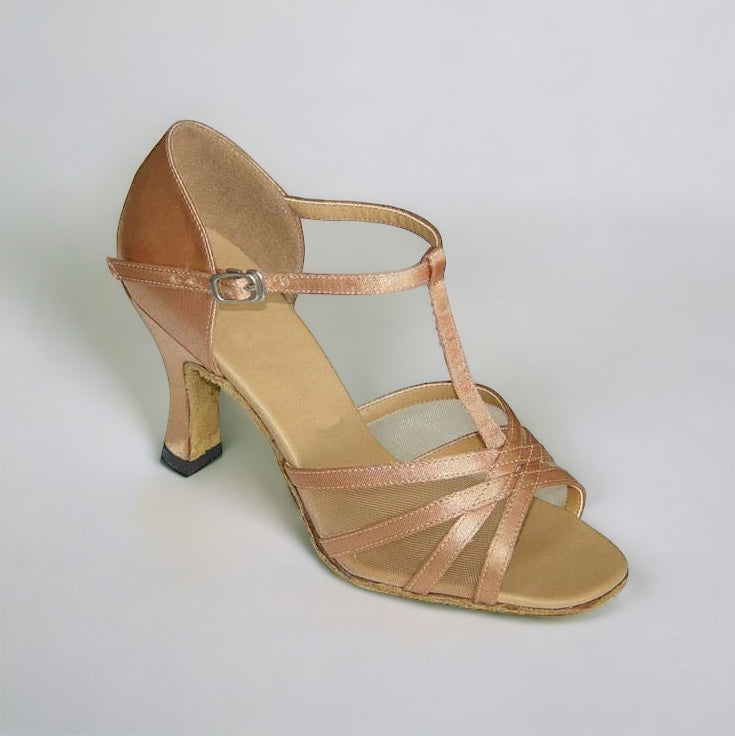 Flesh Satin and Mesh Dance Shoes #163504 - Everise Dance Shoes