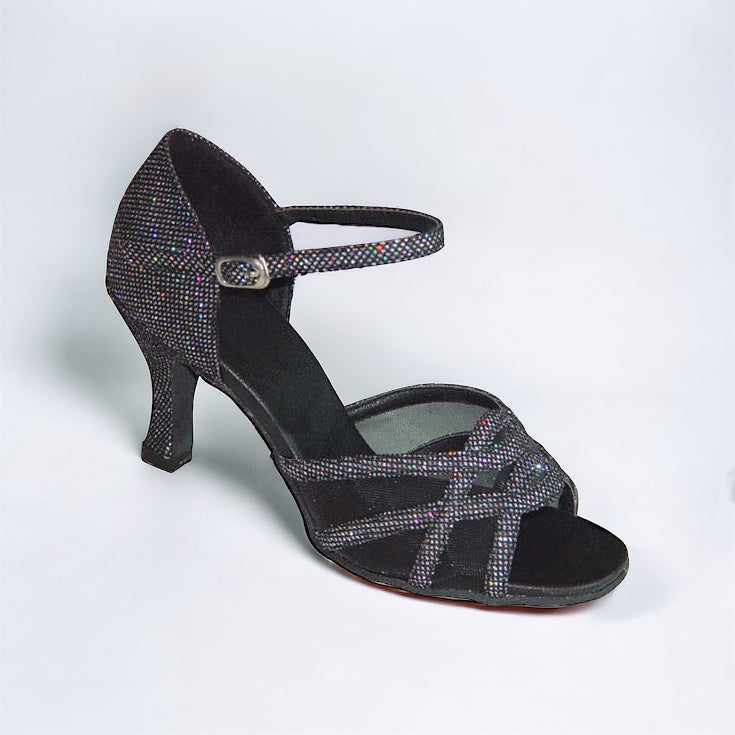 Black Silver Glitter # 165602 - EveriseDanceShoes