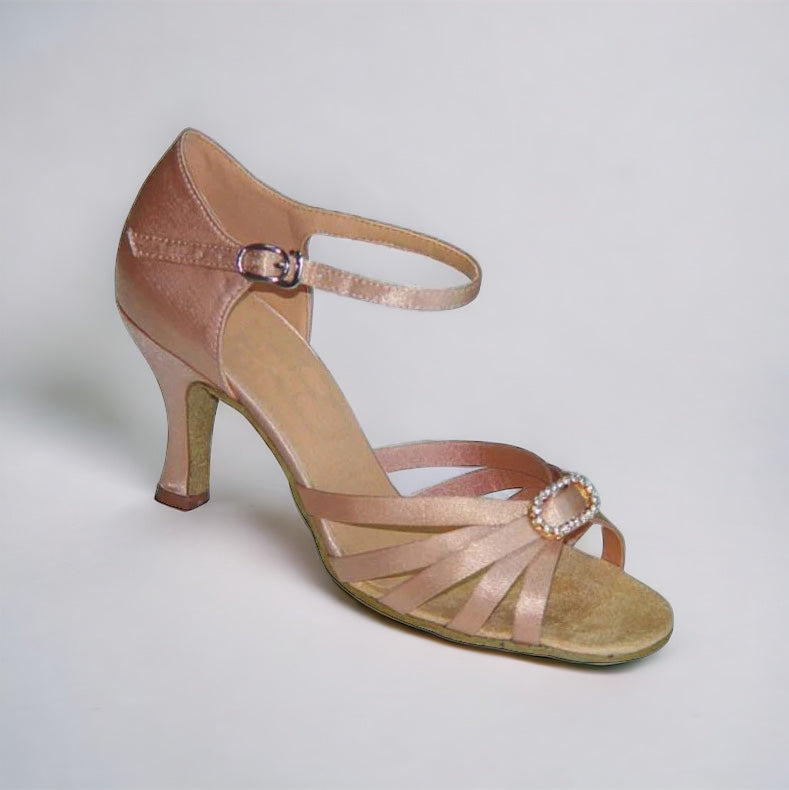 Flesh Satin/Diamond Dance Shoes #166501 - Everise Dance Shoes