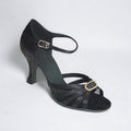 Black Satin, Diamonds Dance Shoes #166502 - Everise Dance Shoes