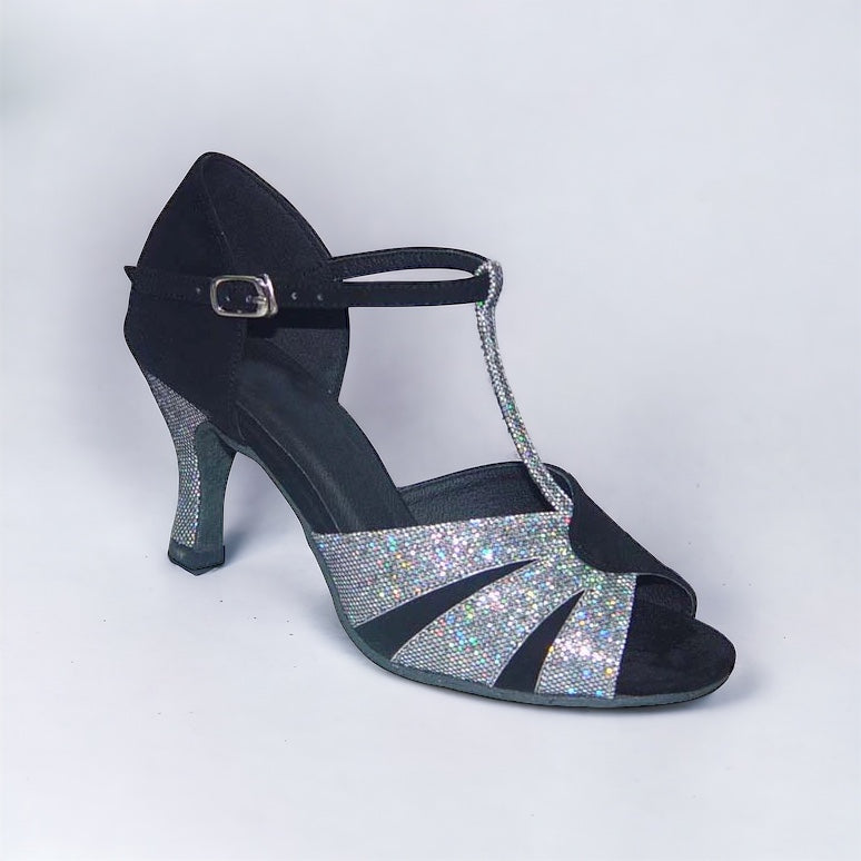 Black/Silver Glitter Dance Shoes #167402 - Everise Dance Shoes