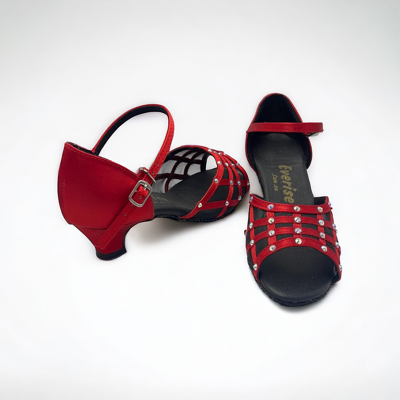 Red/Black Mesh # 168102 - EveriseDanceShoes