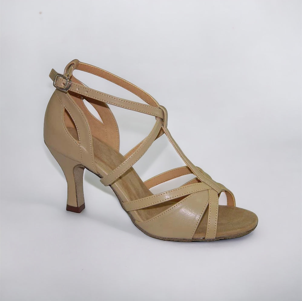 169607 Beige Stripes Dance Shoes - Everise Dance Shoes