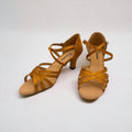 Tan Satin Dance Shoes #171003 - Everise Dance Shoes