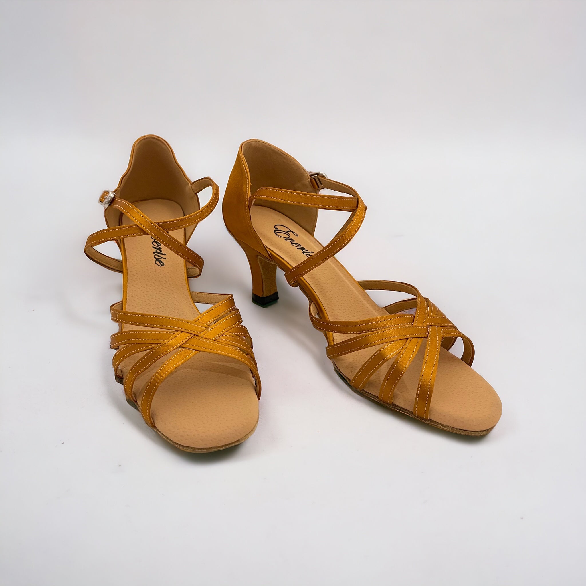 Tan Satin Dance Shoes #171003 - Everise Dance Shoes