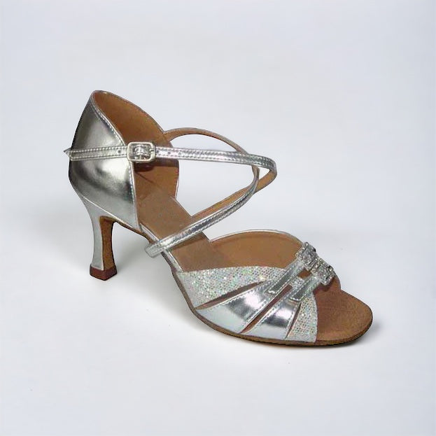 Silver with Diamond Buckle Dance Shoes #172401 - Everise Dance Shoes