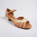 Tan Satin / Glitter Dance Shoes #174505 - Everise Dance Shoes