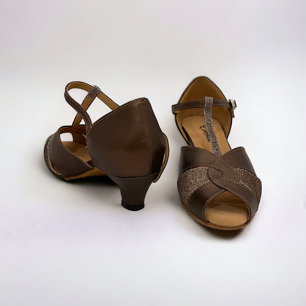 Bronze Sparkling Dance Shoes #270603 - Everise Dance Shoes