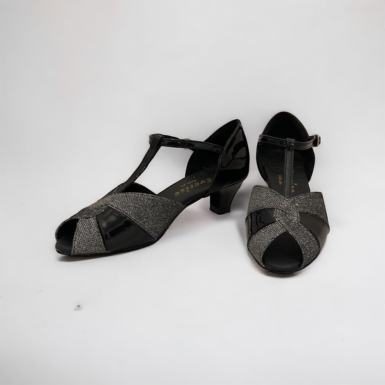 Black/Grey Sparkle #270609 - EveriseDanceShoes