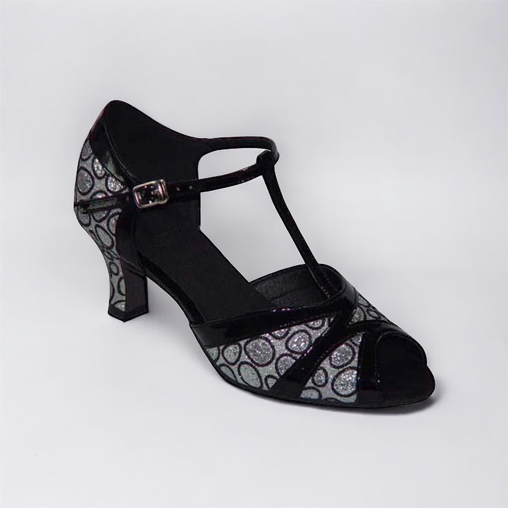 Black/Silver Glitter Dance Shoes #271201 - Everise Dance Shoes