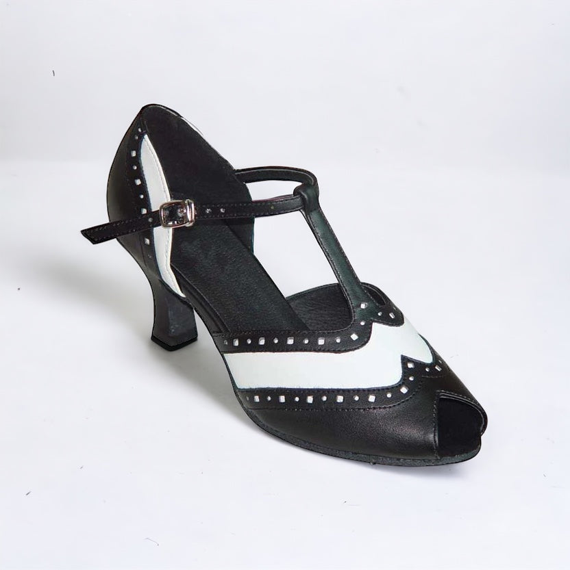 Black/White Leather Dance Shoes #273401 - Everise Dance Shoes