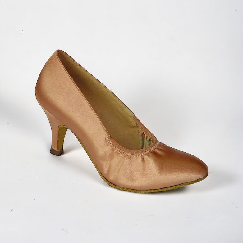 Tan Satin Dance Shoes #680418 - Everise Dance Shoes