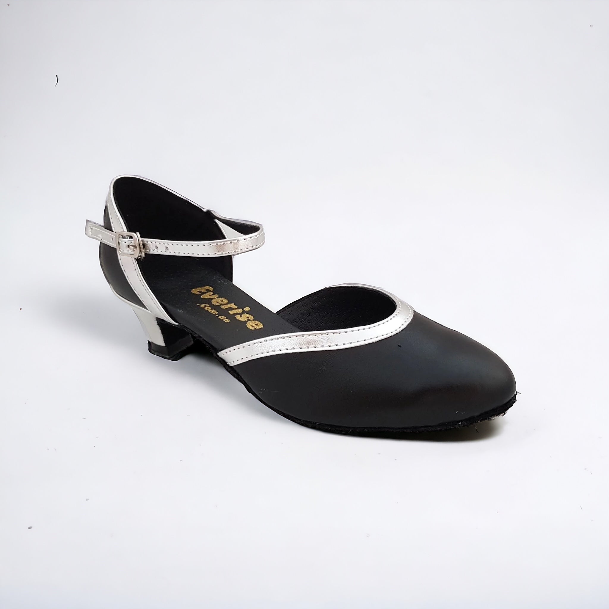Black Leather / Silver Dance Shoes #681216 - Everise Dance Shoes