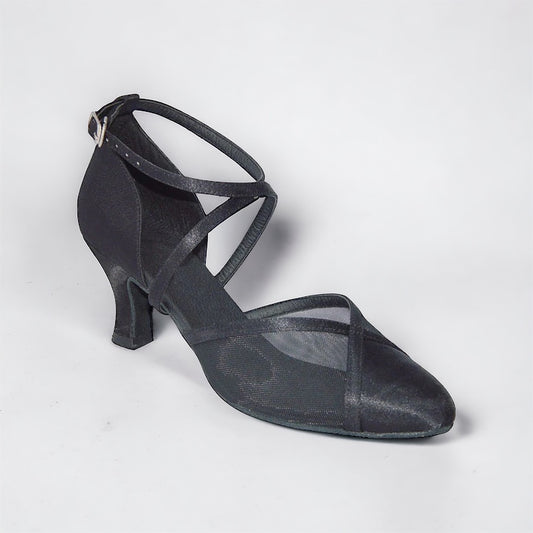 Black Satin Mesh #681604 - EveriseDanceShoes