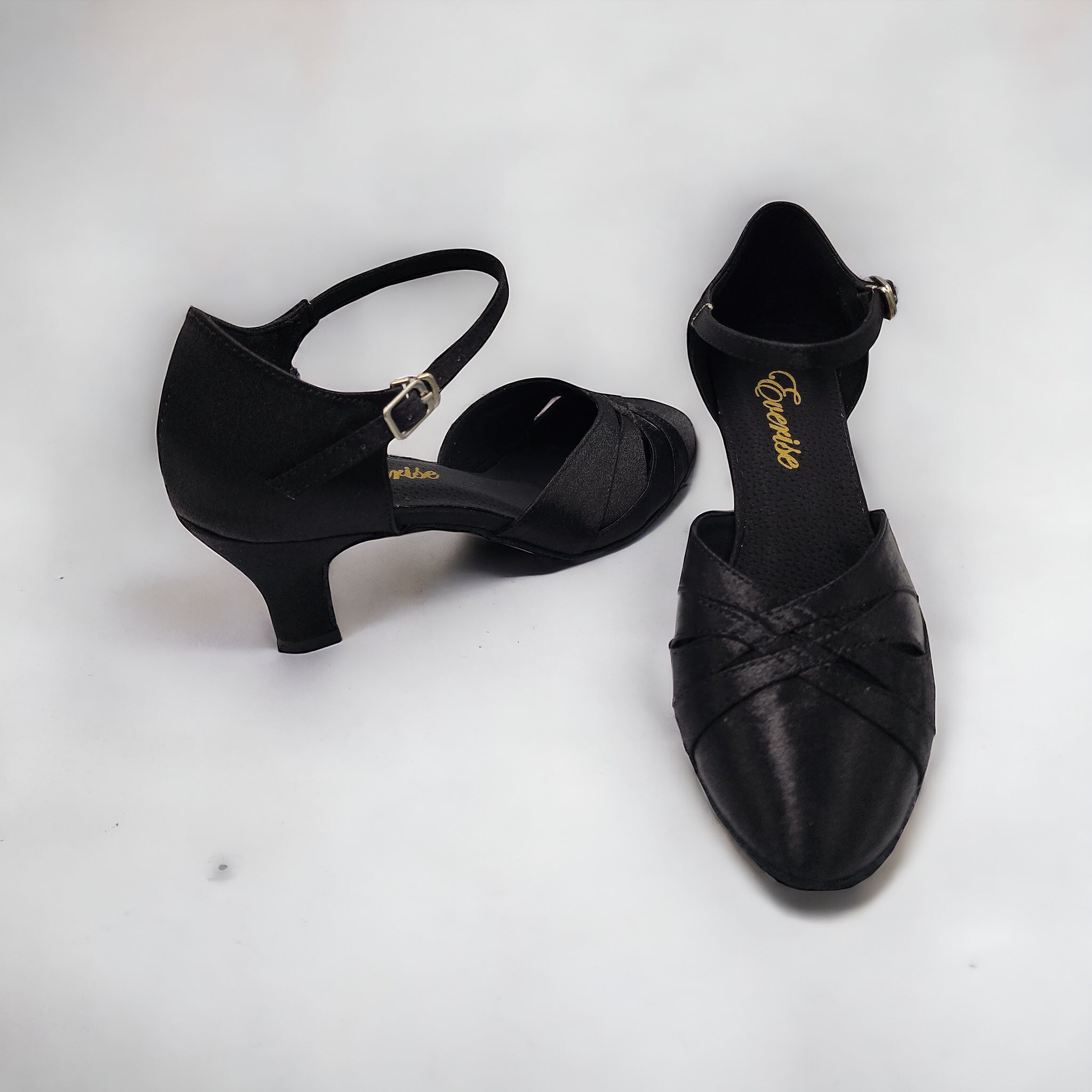 Black Satin Dance Shoes #683002 - Everise Dance Shoes