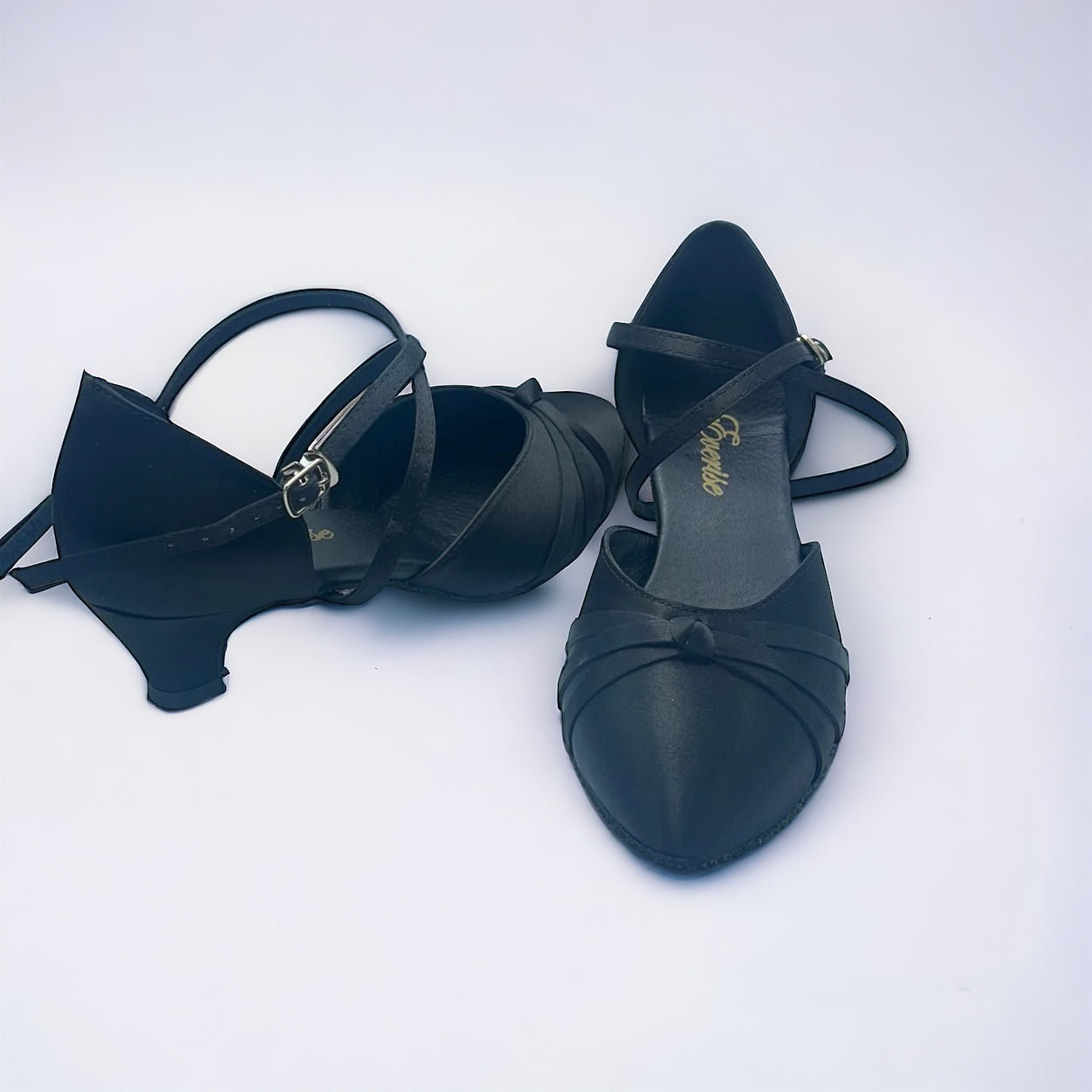 Black Satin Dance Shoes #683602 - Everise Dance Shoes
