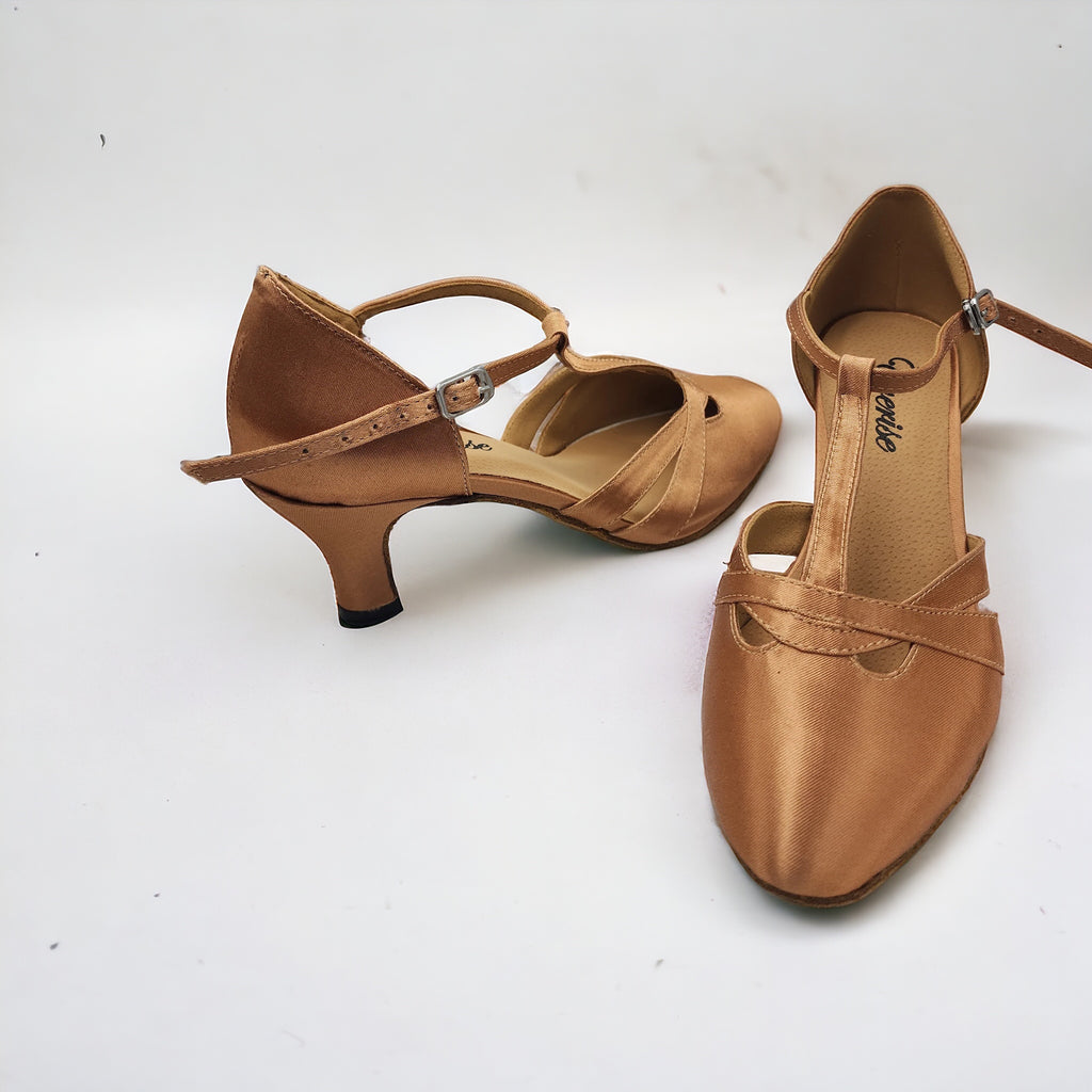 Tan Satin Dance Shoes #684306 - Everise Dance Shoes
