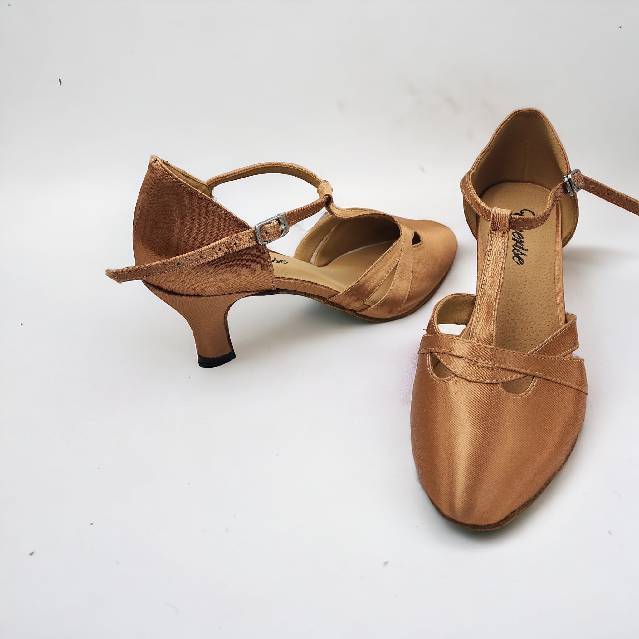 Tan Satin Dance Shoes #684306 - Everise Dance Shoes