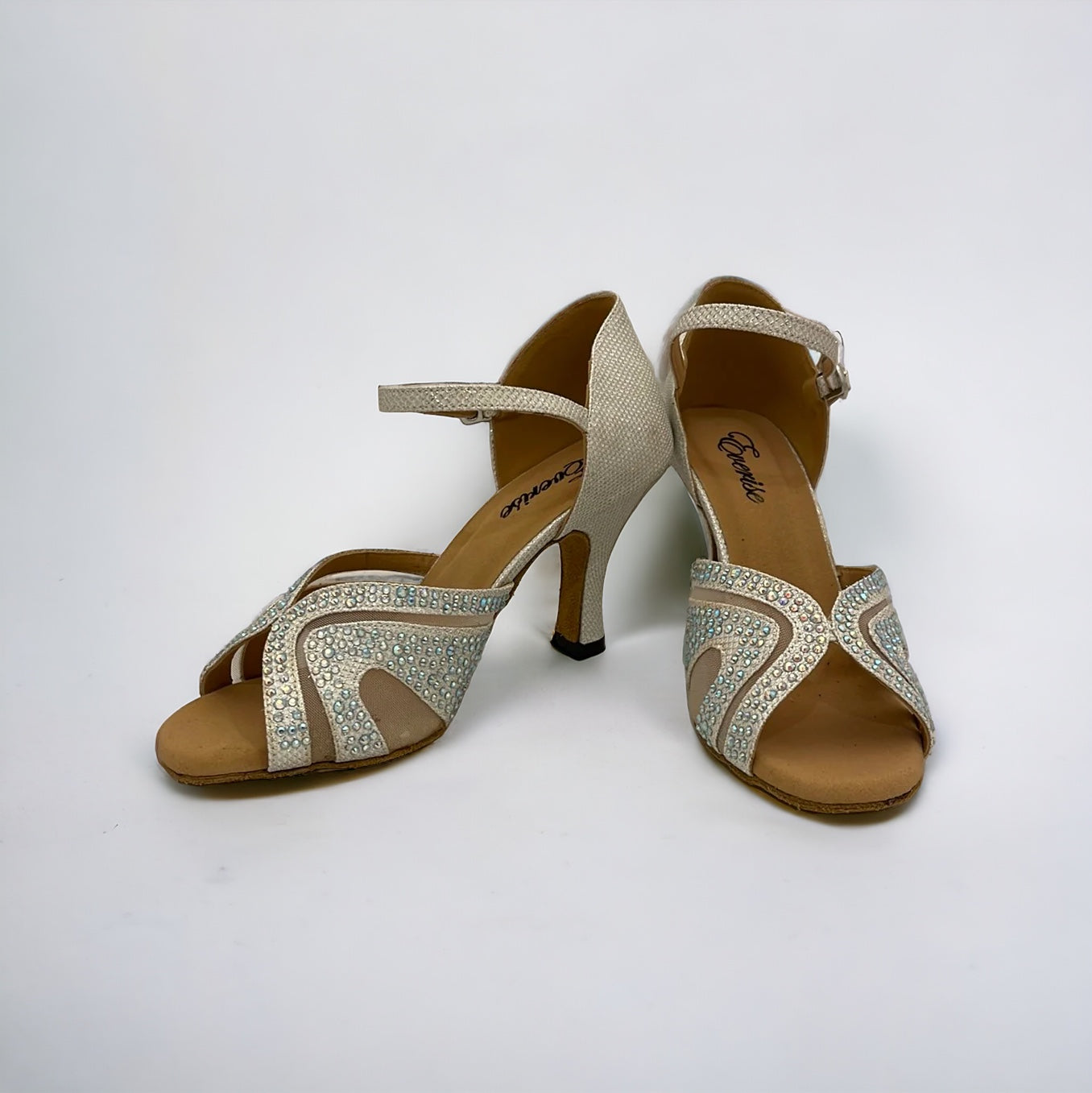 White Glitter Dance Shoes #845264 - Everise Dance Shoes
