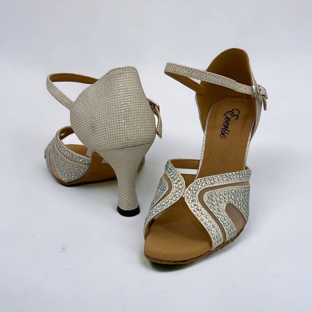 White Glitter Dance Shoes #845264 - Everise Dance Shoes