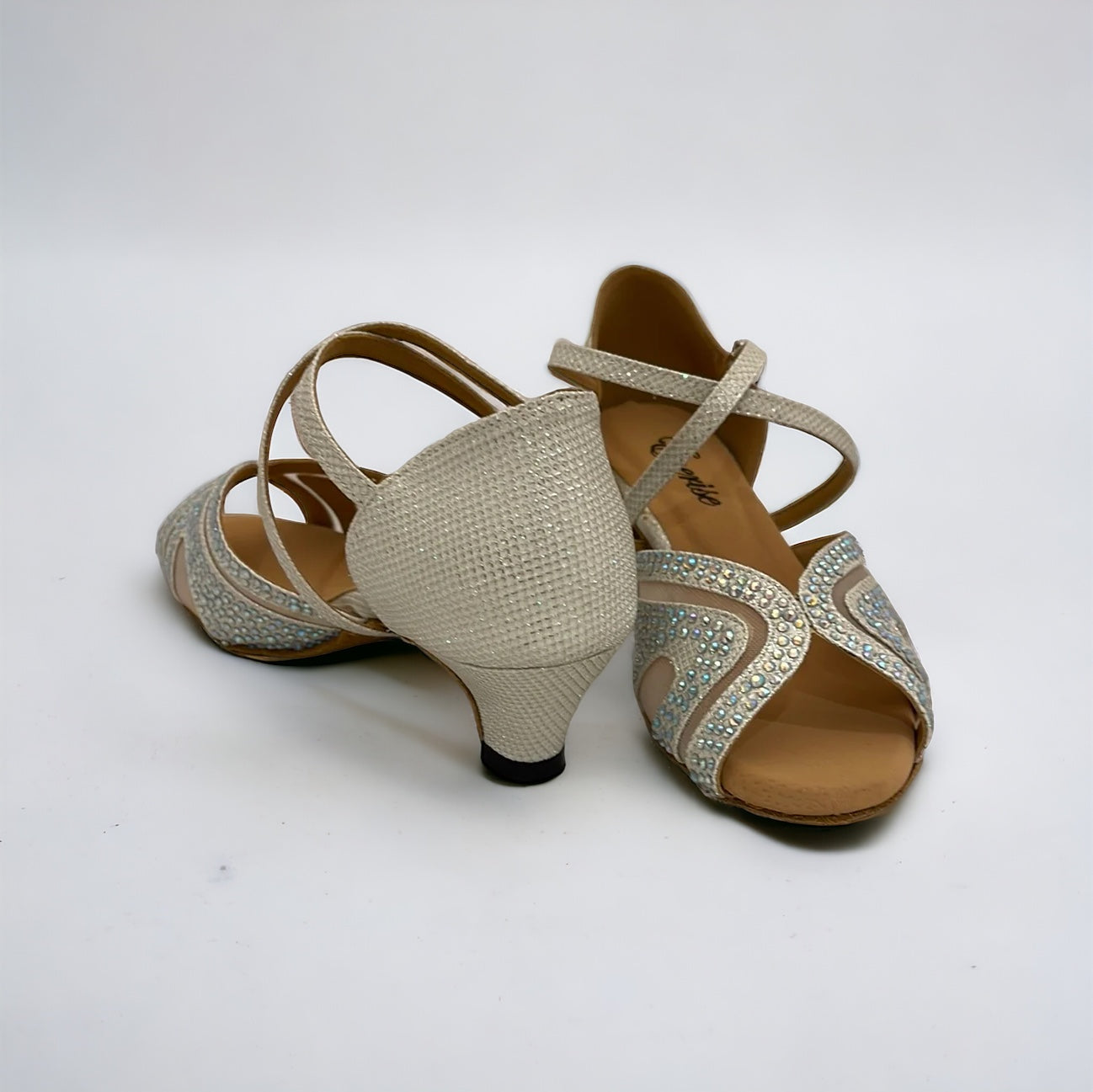 White Glitter Dance Shoes #845264 - Everise Dance Shoes