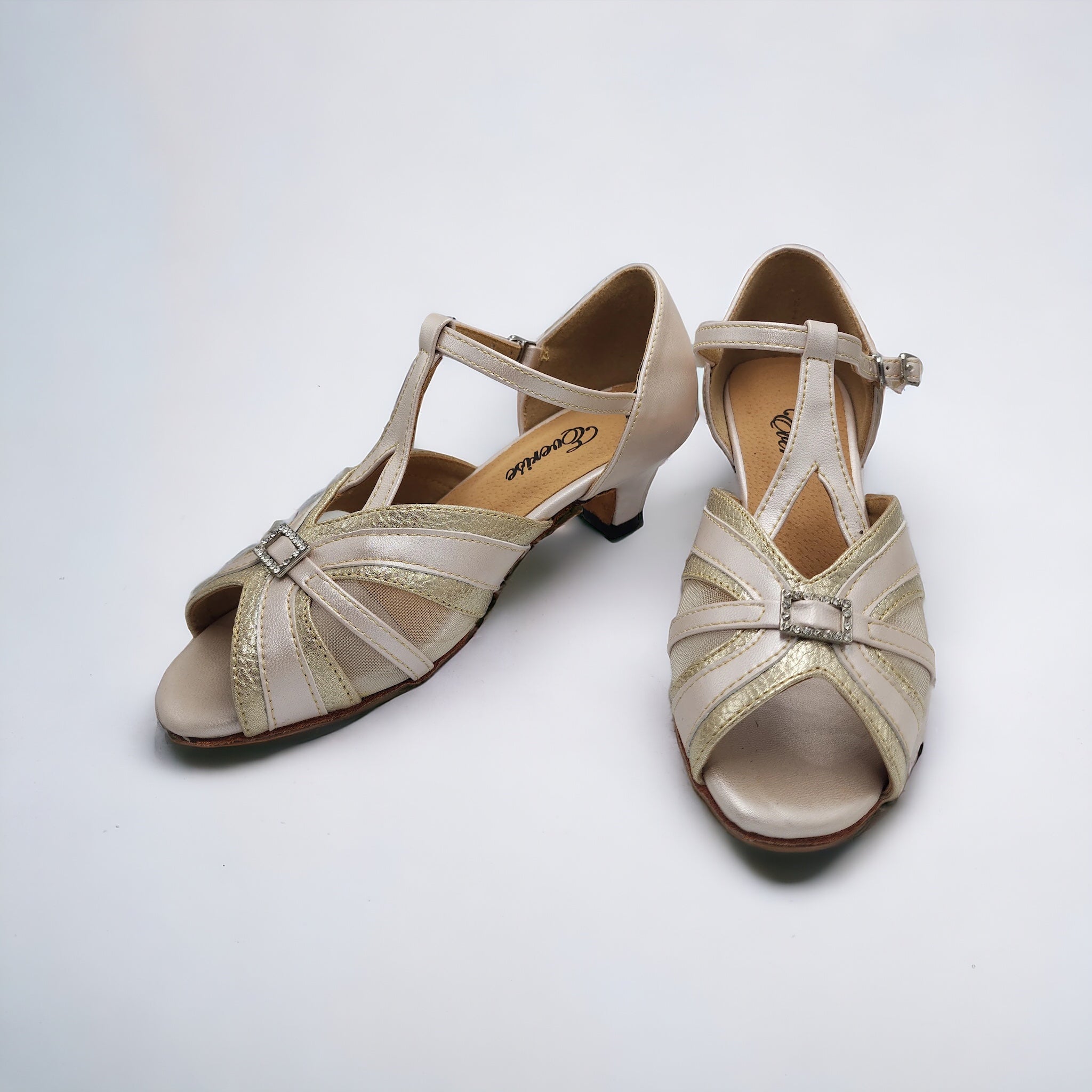 Beige/Gold+Diamond #835102 - EveriseDanceShoes