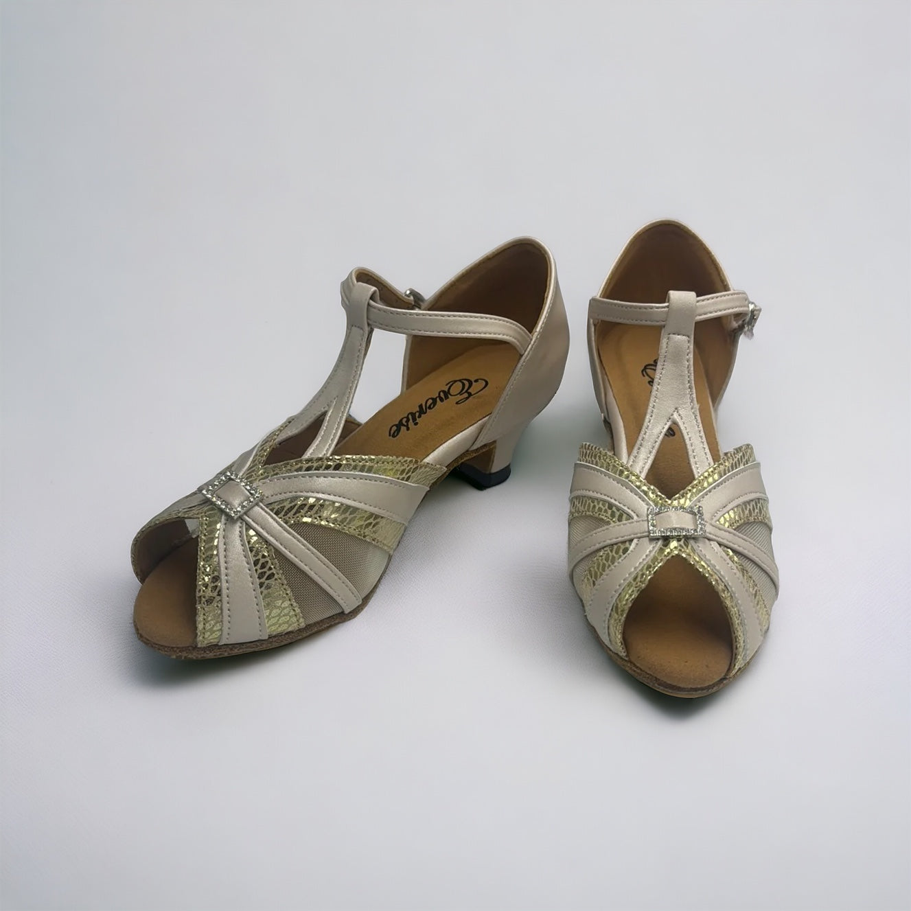 Beige/Gold+Diamond #835102 - EveriseDanceShoes