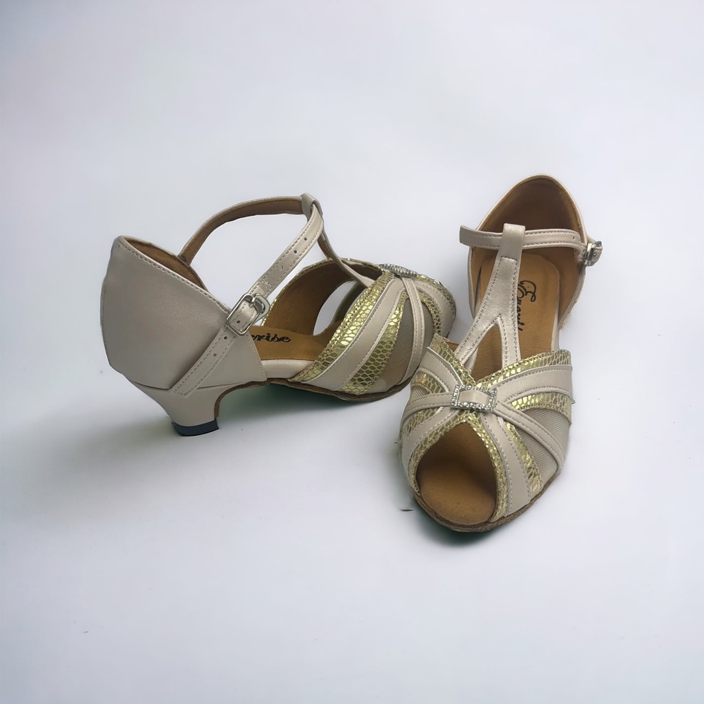 Beige/Gold+Diamond #835102 - EveriseDanceShoes