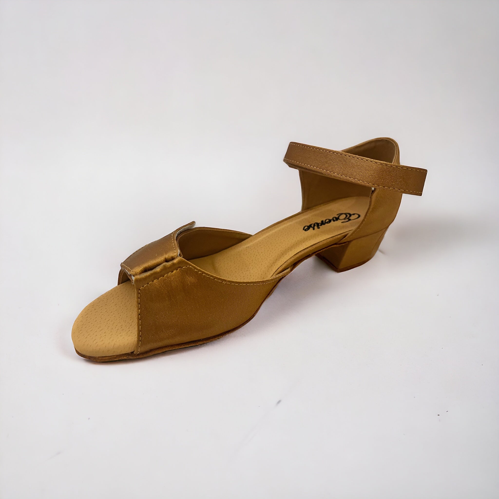 Tan Satin / Velco Strap # 167802 - EveriseDanceShoes