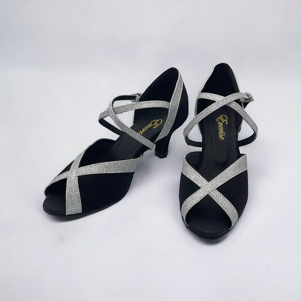 Black Silver Straps #845261 - EveriseDanceShoes