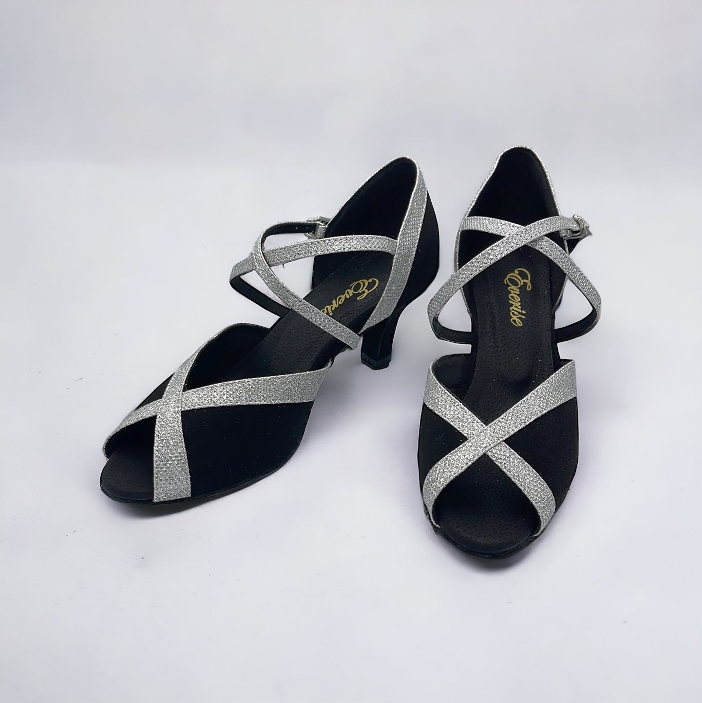 Black Silver Straps #845261 - EveriseDanceShoes