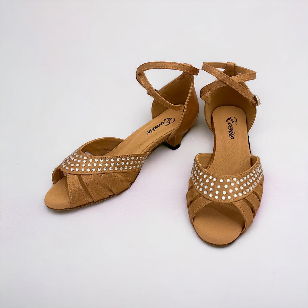 Tan Satin Dance Shoes #75276303 - Everise Dance Shoes
