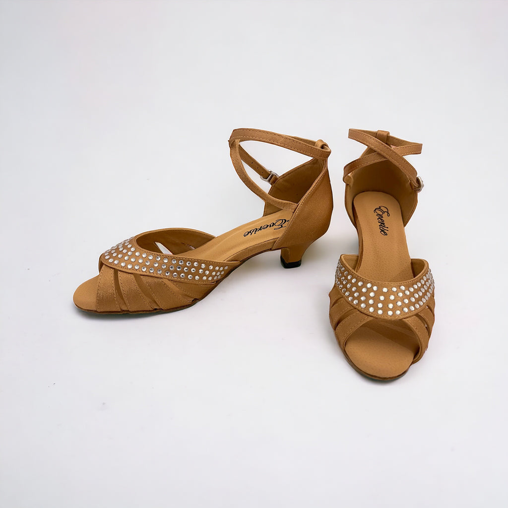 Tan Satin Dance Shoes #75276303 - Everise Dance Shoes