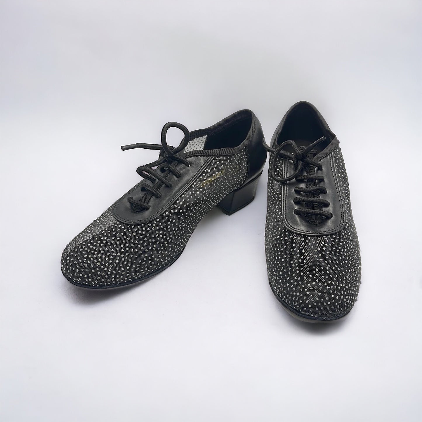 Black Mesh/Silver Sparkle #200204 - EveriseDanceShoes