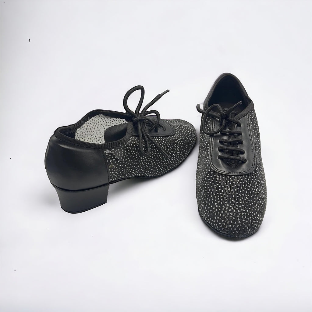 Black Mesh/Silver Sparkle #200204 - EveriseDanceShoes