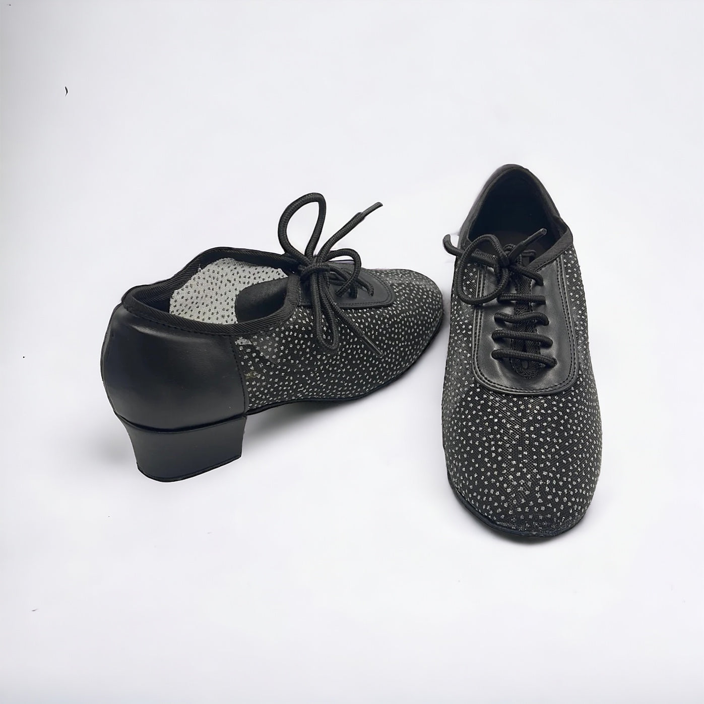 Black Mesh/Silver Sparkle #200204 - EveriseDanceShoes