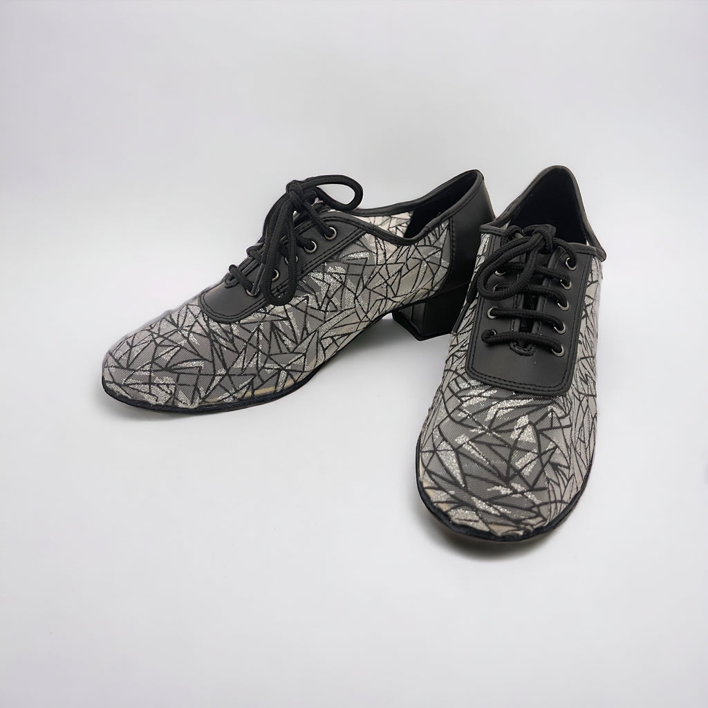 Black/Silver Mesh #200205 - EveriseDanceShoes