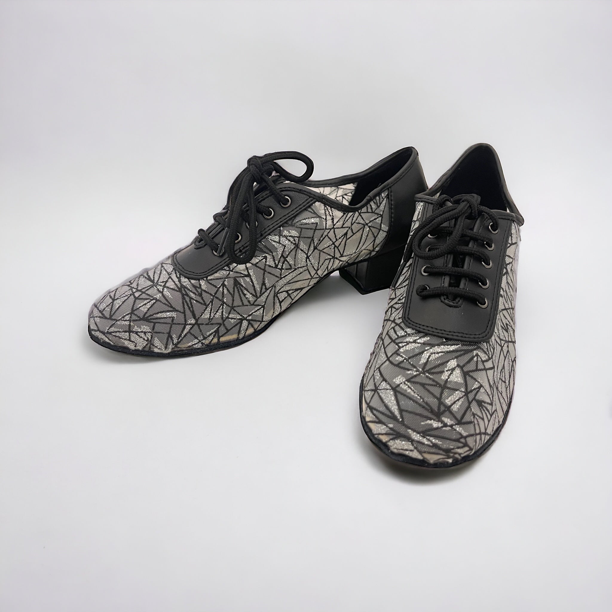 Black/Silver Mesh #200205 - EveriseDanceShoes