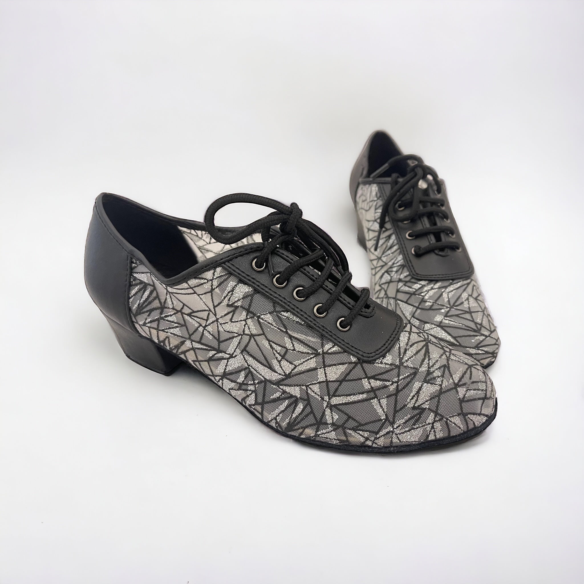Black/Silver Mesh #200205 - EveriseDanceShoes