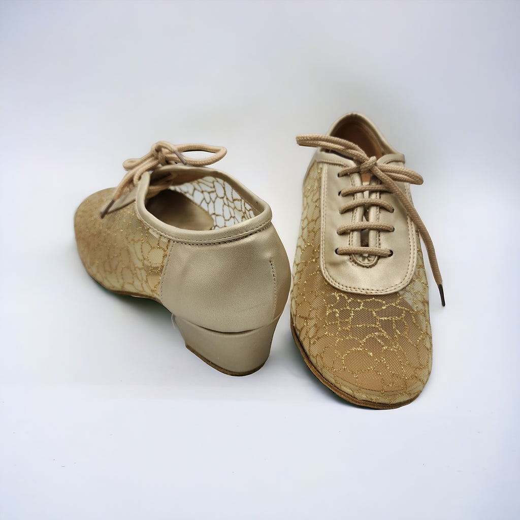Gold Mesh Glitter #200205 - EveriseDanceShoes