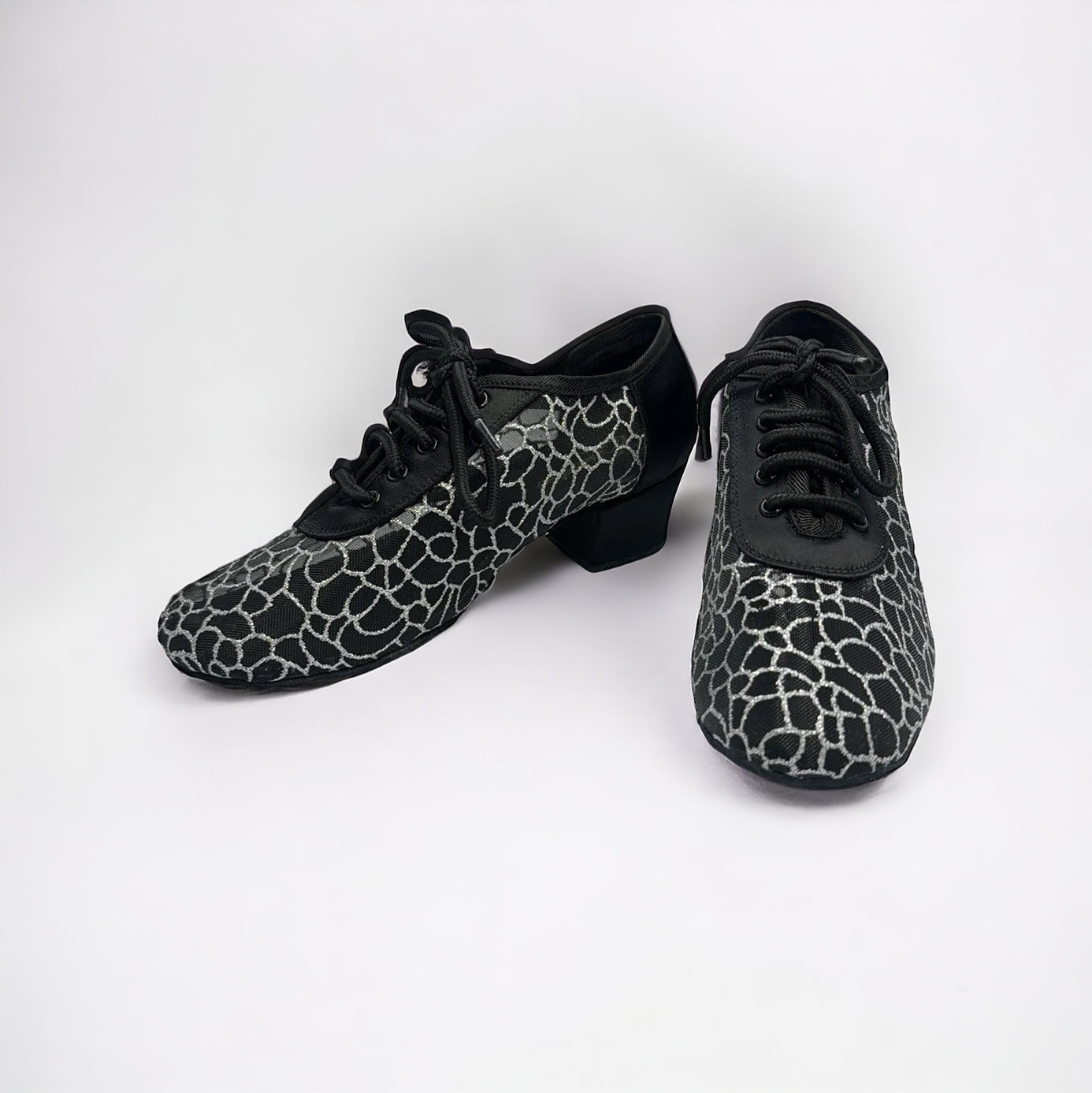 Black Silver Flower - EveriseDanceShoes