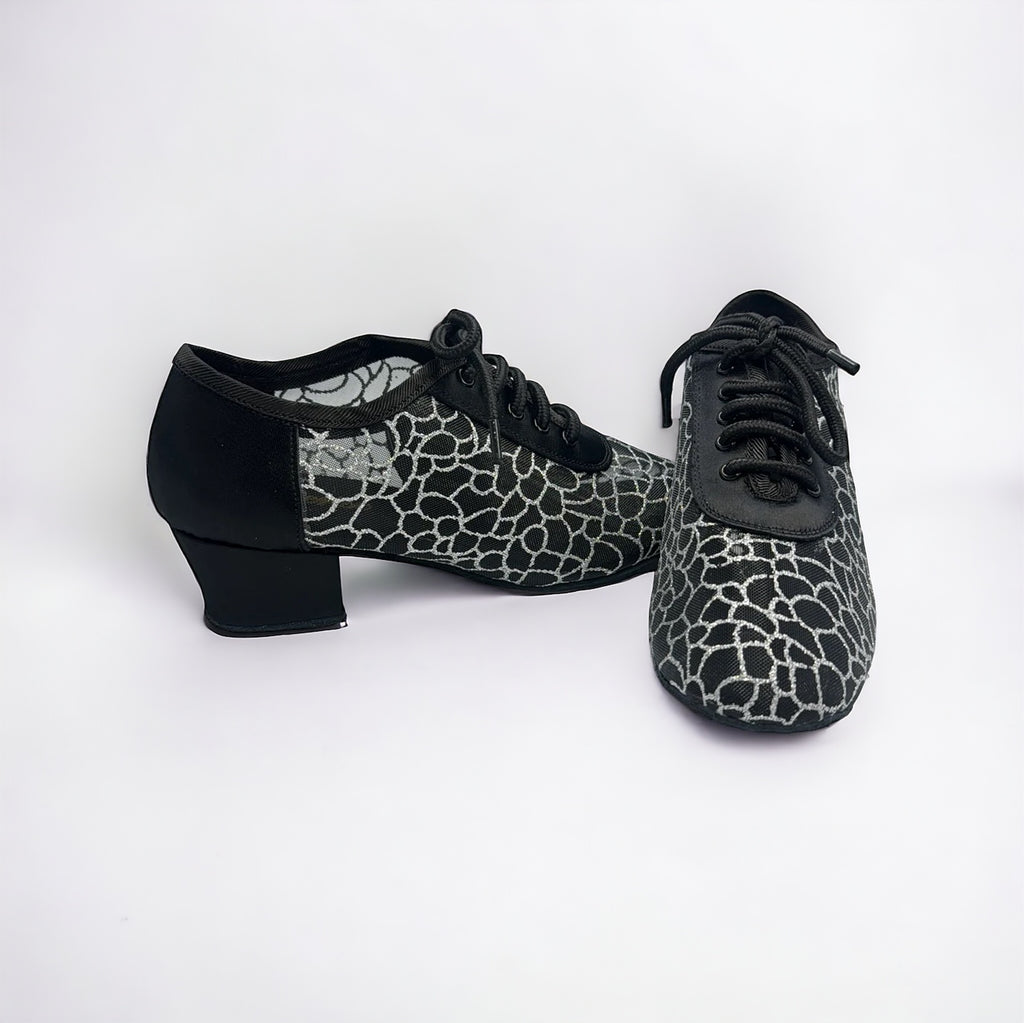 Black Silver Flower - EveriseDanceShoes