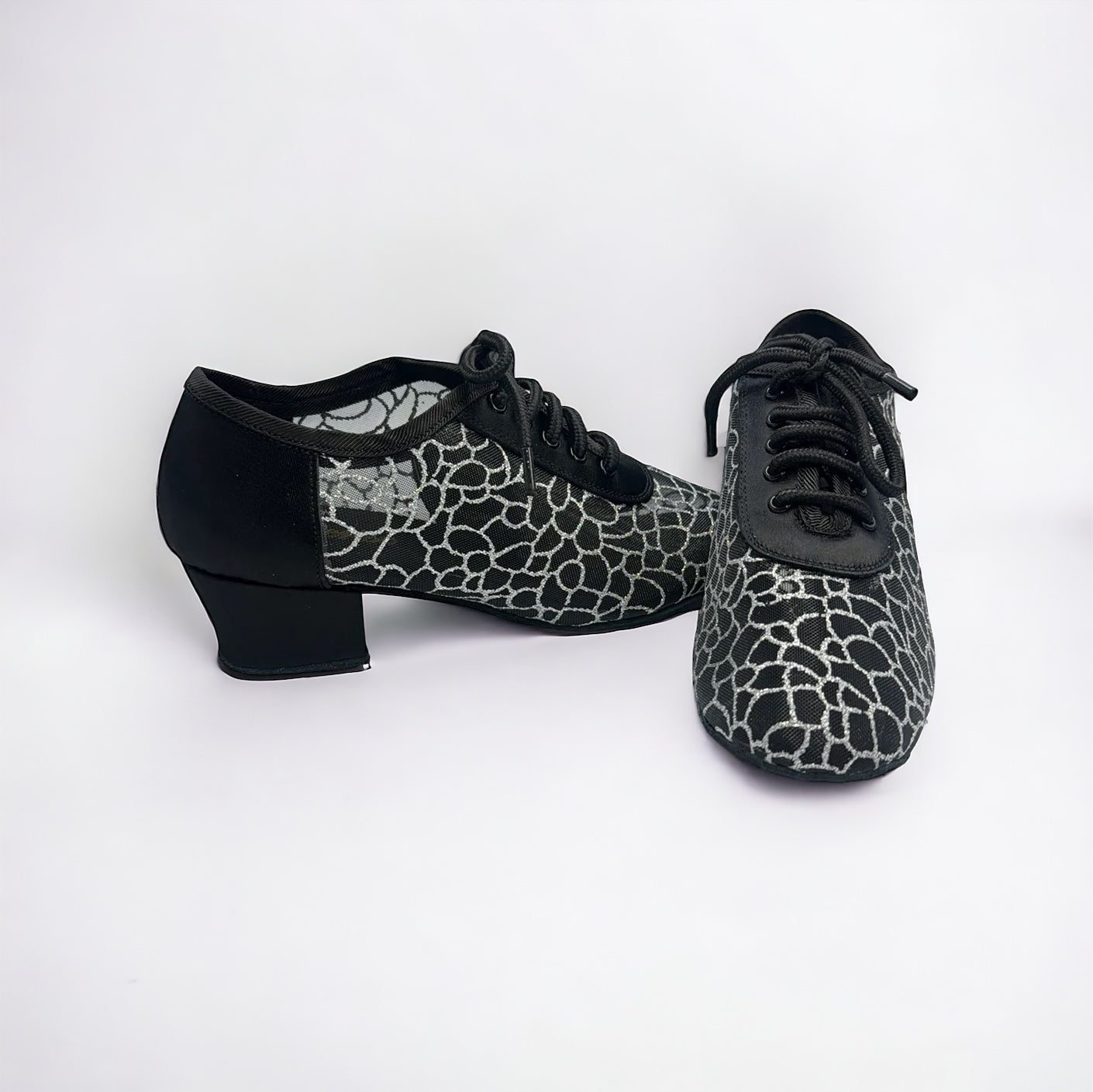 Black Silver Flower - EveriseDanceShoes
